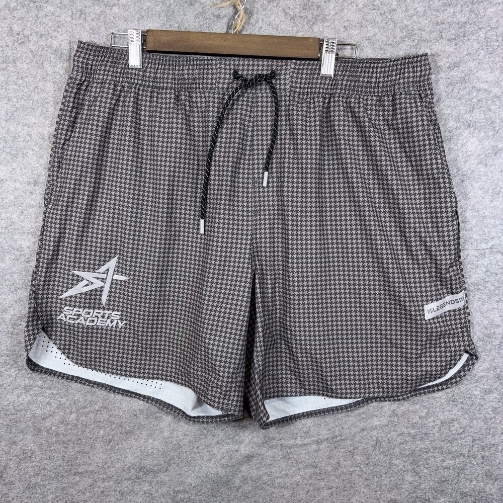 Legends Luka Shorts Men XXL Gray Houndstooth Lined Vented Performance Logo